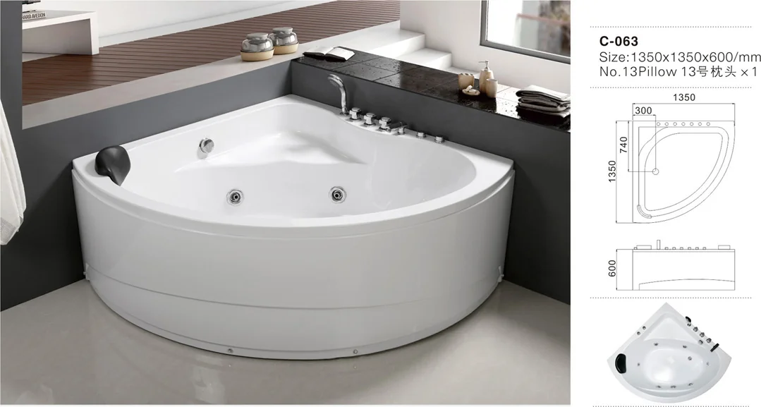 C063 2017 elegante ronde hoekbadkuip van wit ABS met massagestralen, voor een lage prijs.jpg