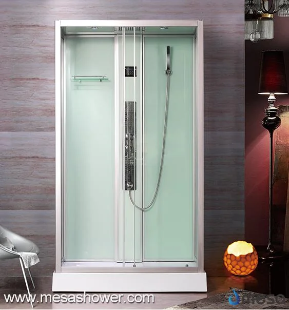 Standing Alone Rectangular Shower Room With Sliding Glass Door
