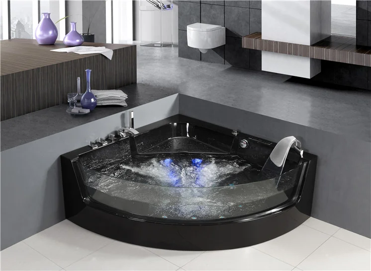 product-1-1 C3130-B 2017 Simple Design Black Acrylic Hot Whirlpool Jetted Massage Bathroom Bathtub-3_副本.jpg