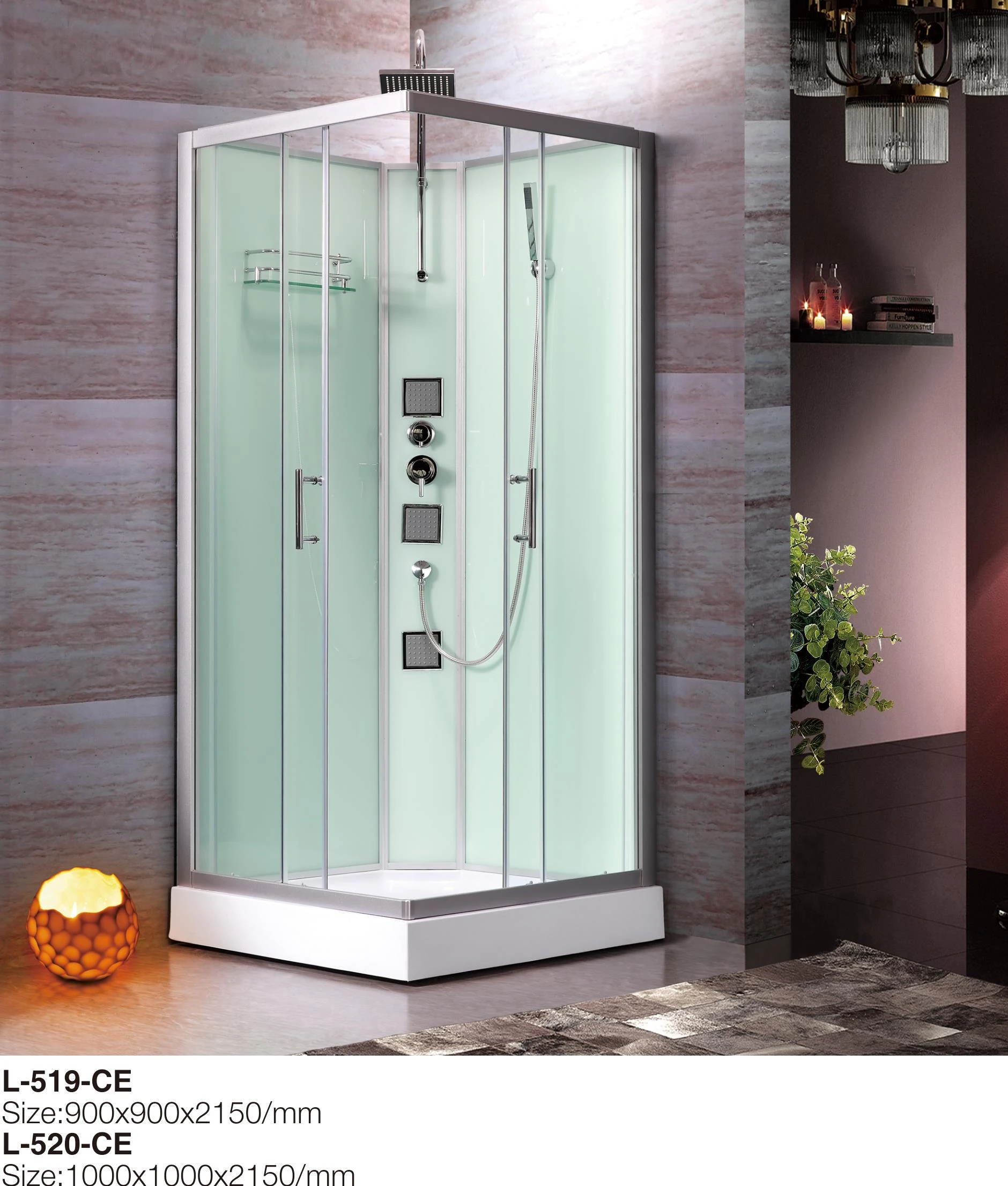 L-519-CE-New corner shower stall units for sale with sliding door.jpg