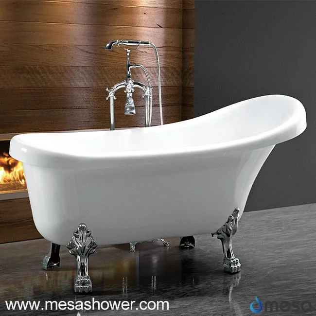Extra Deep European Style Freestanding Bathtub with Chrome Clawfoot