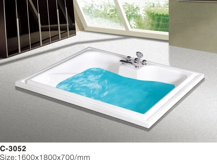 Large Size Solid Surface Acrylic Square Drop-in Hot Tub for Two Persons Large Size Solid Surface Acrylic Square Drop-in Hot Tub for Two Persons