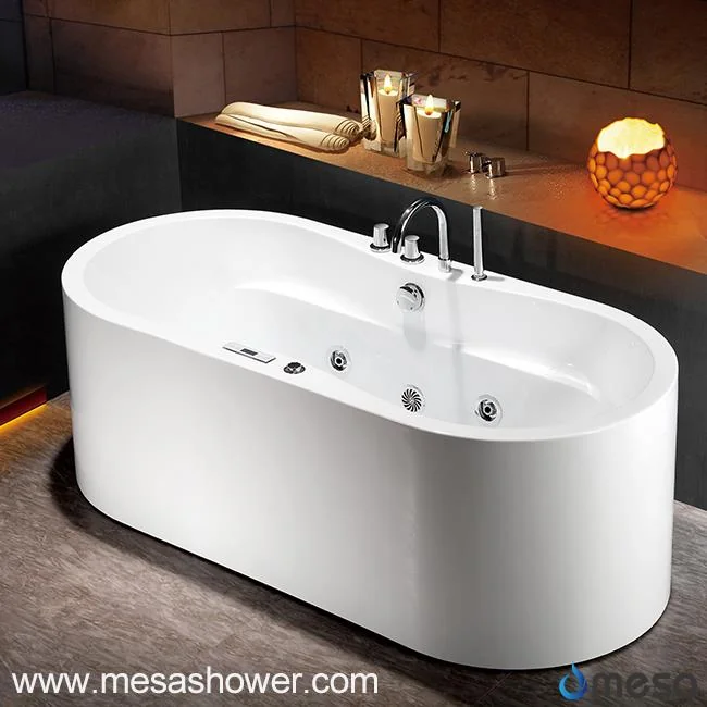 Contemporary Style Hot Tub Whirlpool Massage Jetted Freestanding Bathroom Acrylic Bathtub for Sale