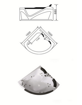 2017 New Design White Black Glass Corner Sector Whirlpool Jetted ABS Bathroom Bathtub with Cheap Price 2017 New Design White Black Glass Corner Sector Whirlpool Jetted ABS Bathroom Bathtub with Cheap Price