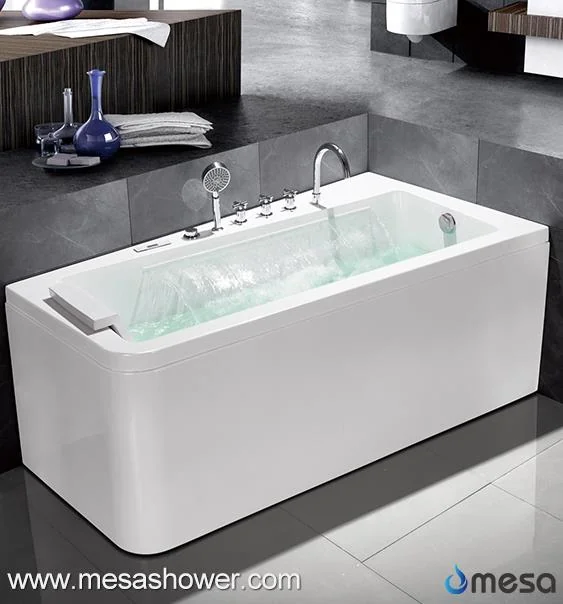 Luxury Corner Jetted Whirlpool Bathtub With Waterfall For Corner
