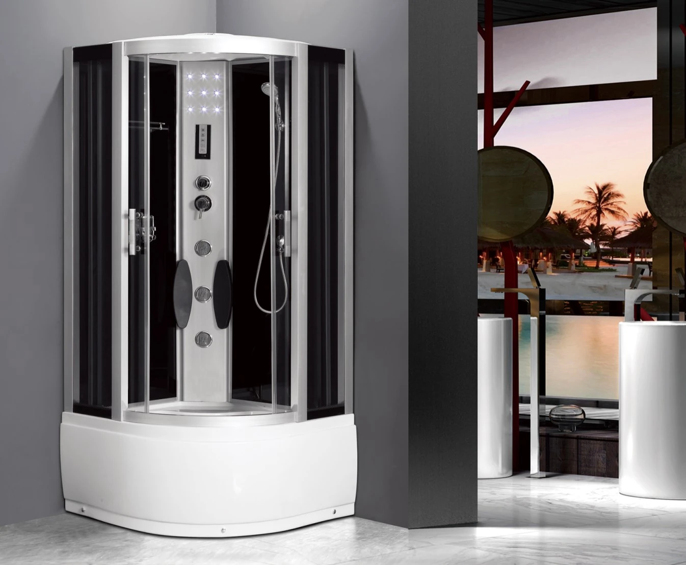 L-600-AL-YD-Aluminum Frame  Shower Enclosure  Tub Combo With Back Support_副本.jpg