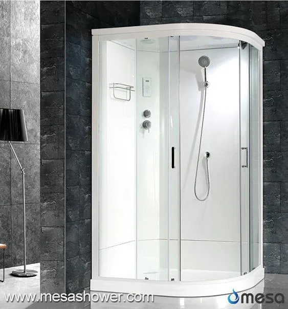 Corner Installation R- Shape Sliding Glass Shower Cabin Room