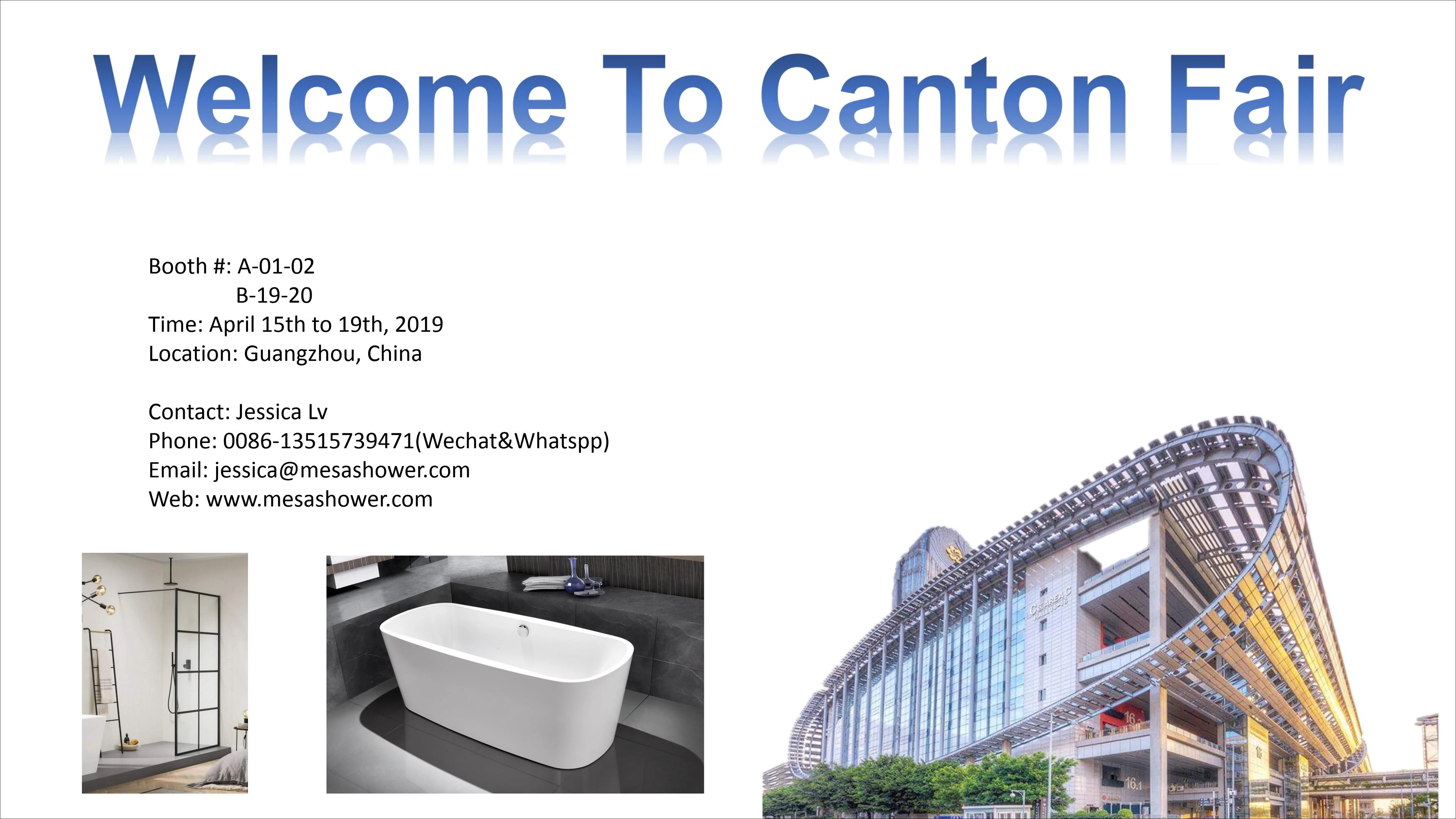 2019 Canton Fair Invitation-Black Profile Hinged Shower Enclosure