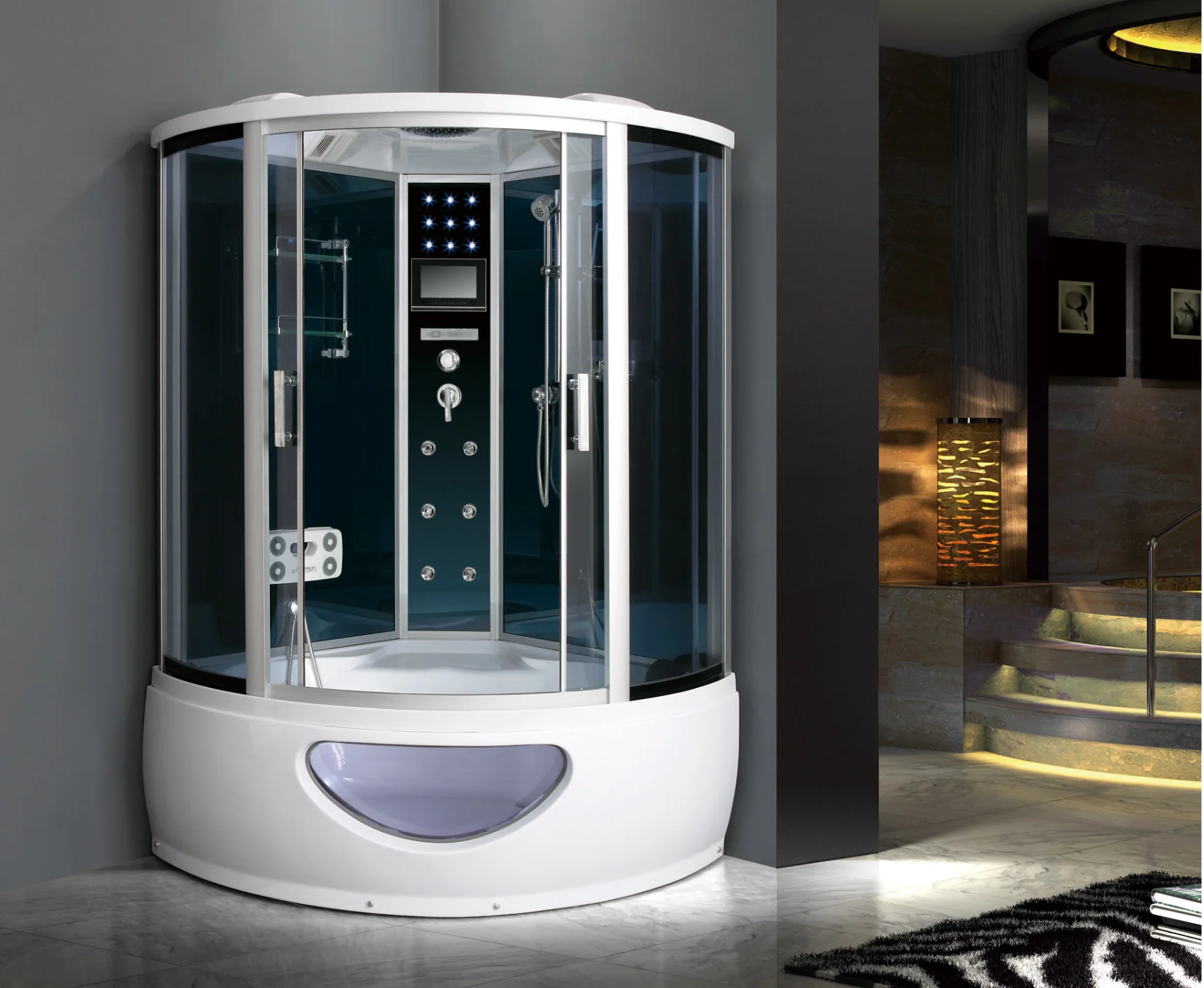 product-746-612 MER-1300B Corner Sector Modern Design Whirlpool Shower Enclosure for Sale.jpg