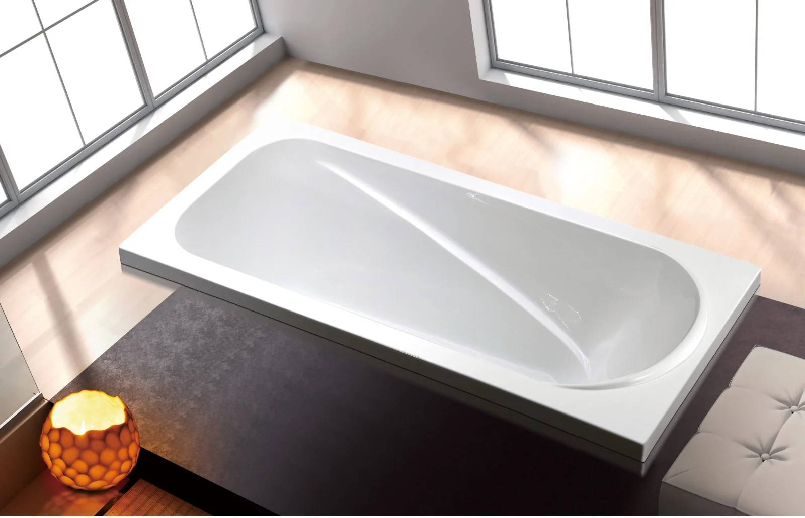 (3) C-071 C-072 C-073 C-074 C-075--Simple Schlichte rechteckige weiße Acryl-Einbauwanne zum Baden mit linksseitigem Ablauf.jpg