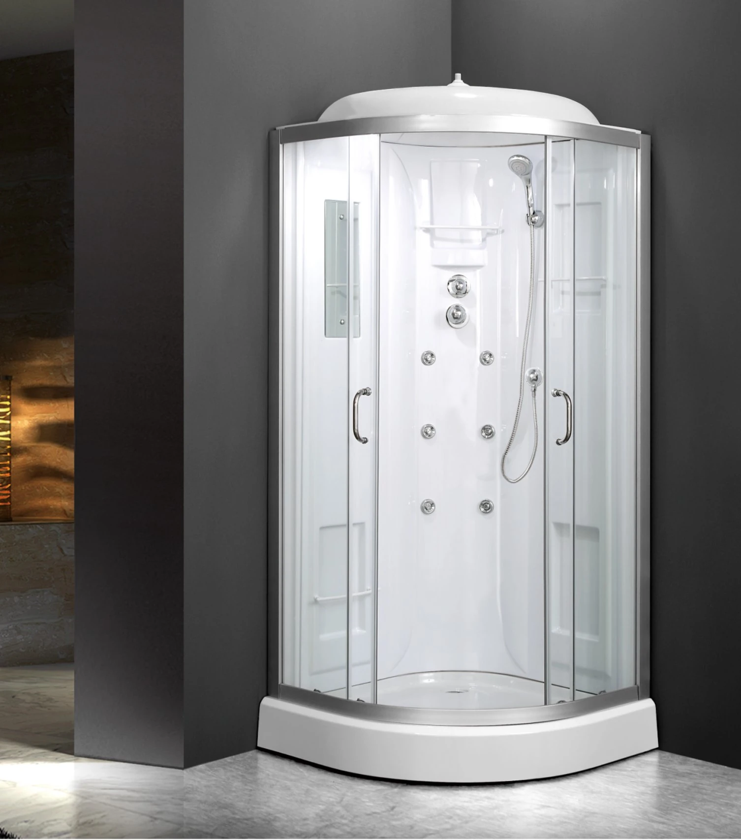L-516-CD-White Acrylic and Tempered Glass Shower Room With Sliding Door_副本.jpg