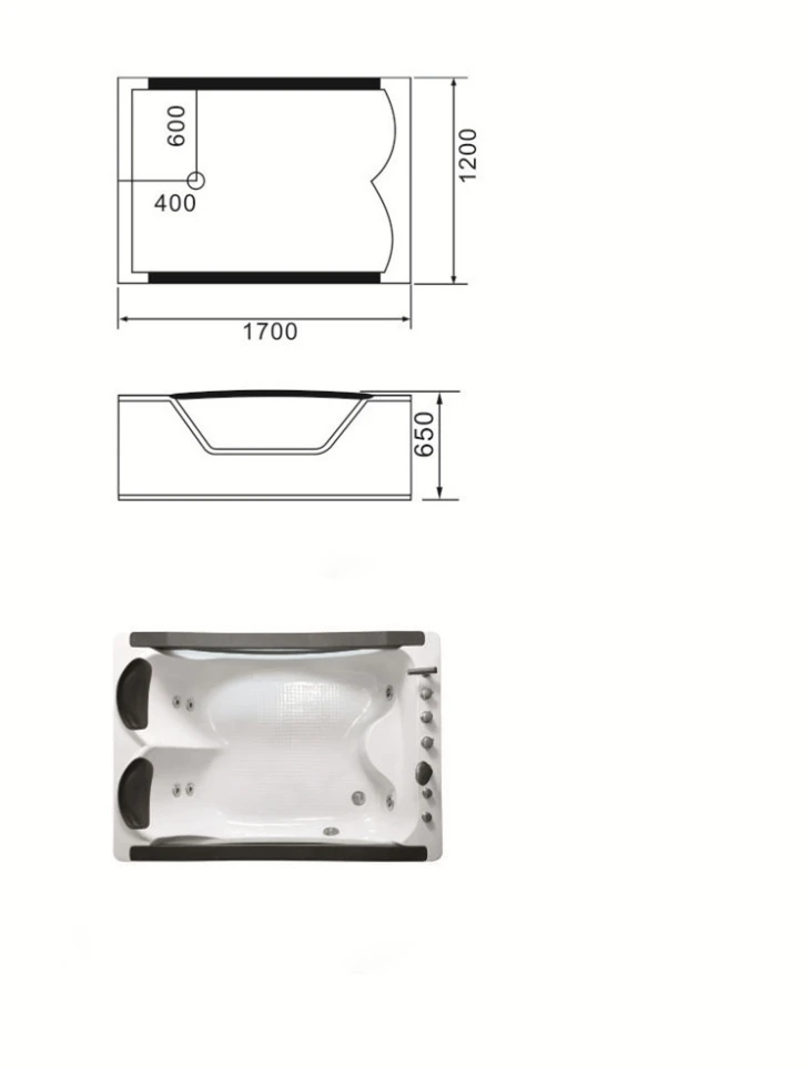 Luxury White Black ABS Glass Hot Tub Whirlpool Massage Jetted Bathroom Bathtub with Cheap Price for Sale Luxury White Black ABS Glass Hot Tub Whirlpool Massage Jetted Bathroom Bathtub with Cheap Price for Sale
