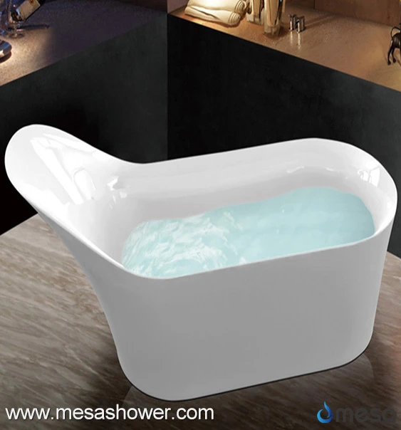 Bathtub na acrylic na hugis-itlog at nakatayong mag-isa, istilong slipper na may matarik na sandalan, 67''