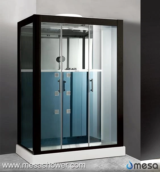 Black Painted Aluminum Frame 30 Inch Shower Cabin With 2 Sliding Door