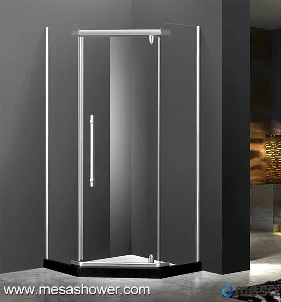 Cheap Price Corner Diamond Frameless Clear Glass Bathroom Pivot Shower Enclosure