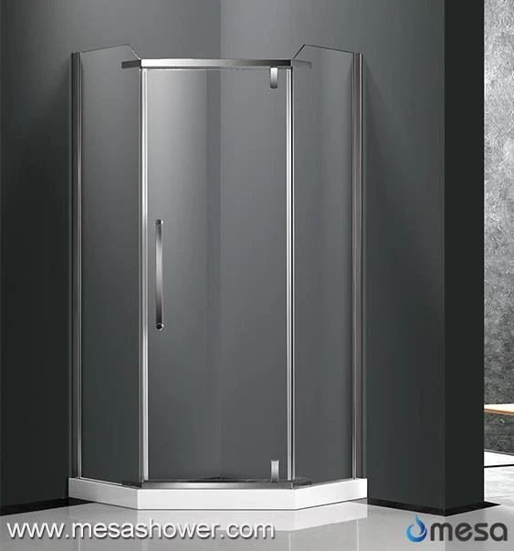 Corner Diamond Extreme Frameless Stainless Steel Pivot Shower Enclosure