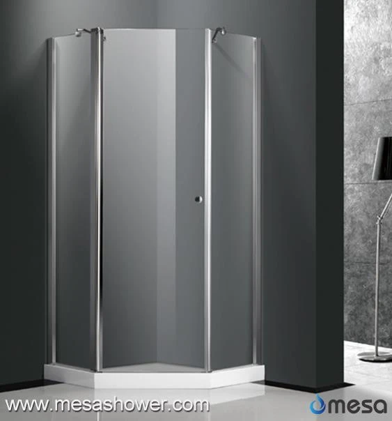 Corner Diamond Frameless Transparent Pivot Swing Bathroom Shower Enclosure