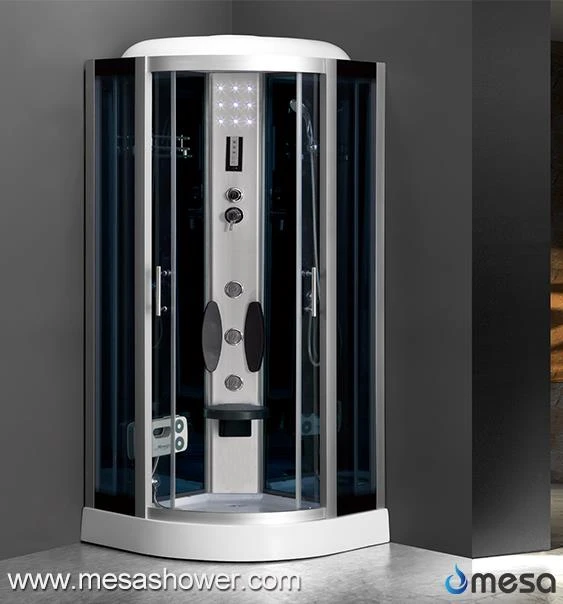 Corner Glass Shower Cabin With Seat For Old People