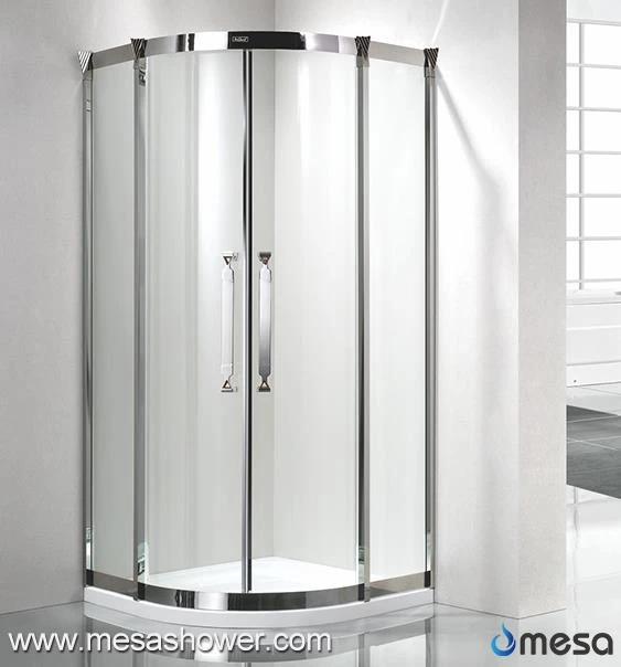 Corner Sector Strong Framed Stainless Steel Bathroom Sliding Shower Enclosure