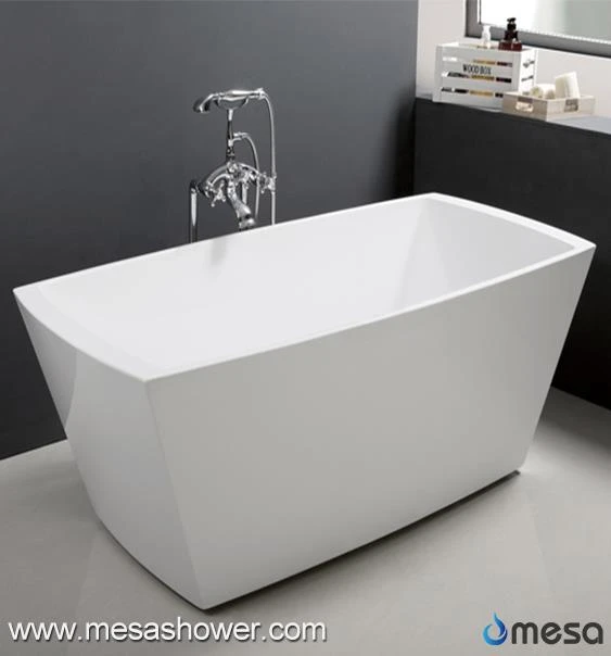 Double Slipped Rectangular Free Standing Acrylic Bathtub, 67''