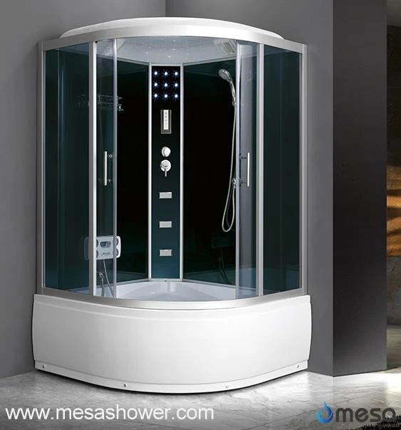 Fan Shape Acrylic Bathtub Shower Enclosures With 2 Glass Door