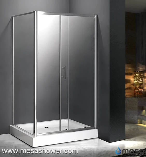 Framed Simple Cheap Corner Rectangular Sliding Shower Door