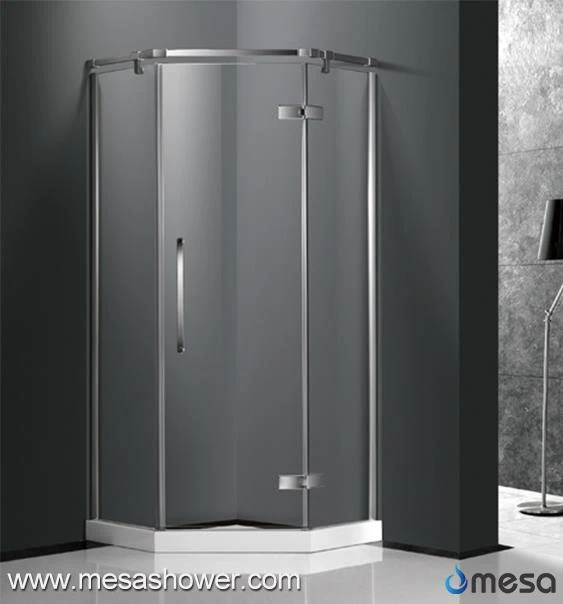 New Diamond Shape Frameless Fashion Hinge Bathroom Shower Enclosure