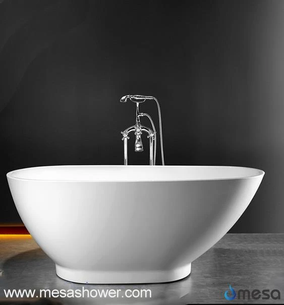 Bồn tắm resin đ&aacute; solid surface m&agrave;u trắng mới, đặt độc lập, ho&agrave;n thiện b&oacute;ng
