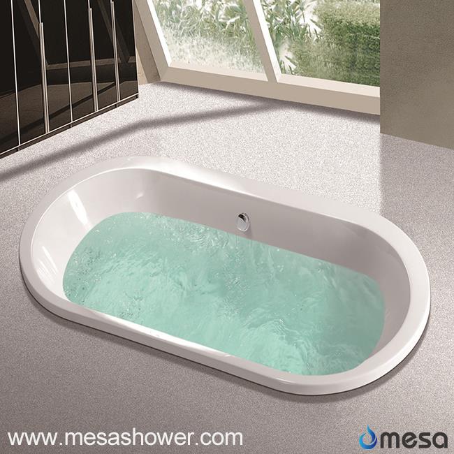 Classical Oval Design Indoor Acrylic Drop-in Soaking Tub with Two Sizes