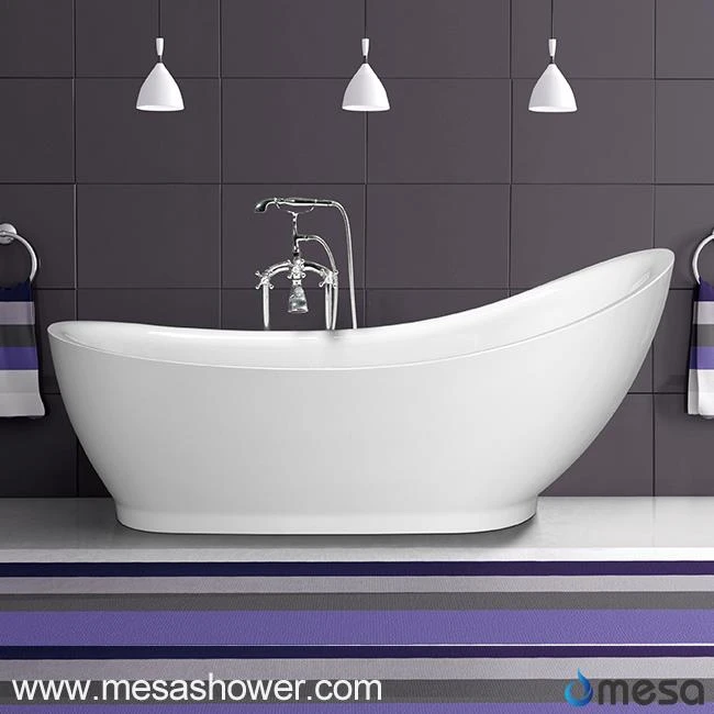 Pure White Acrylic Irregular Oval Japanese Soaking Hot Tub MEC3157