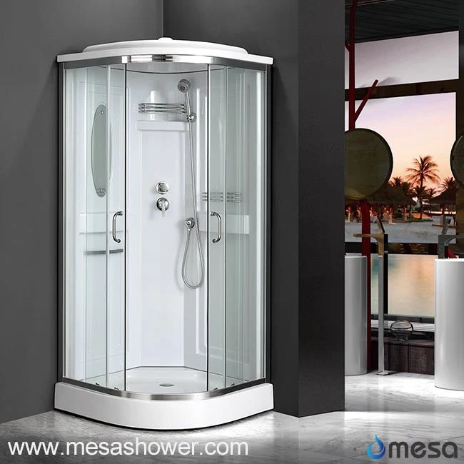 Sector Corner Standing Simple Shower Cabin Room with Mirror MER-034S