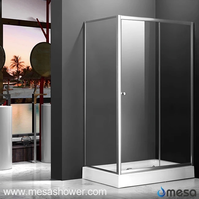 Corner Glass Shower Enclosure of Sliding Door with Frame