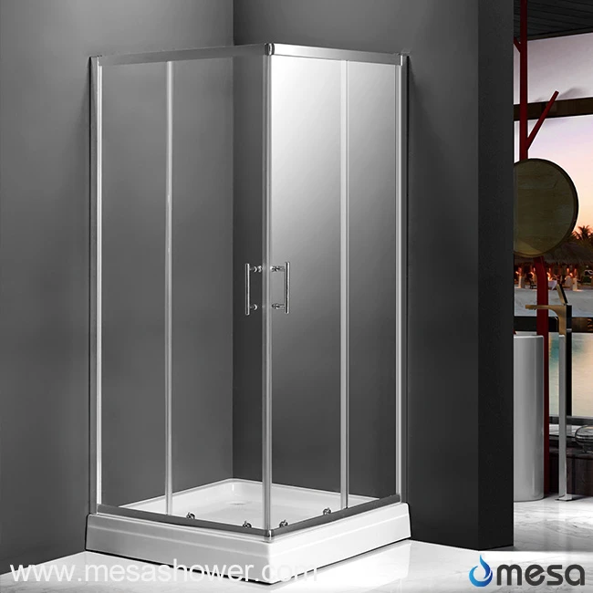 Hot Corner Glass Shower Stall of Sliding Door with Full Frame