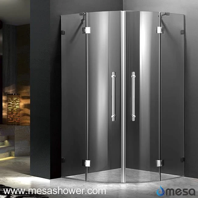 Modern Design Sector Shape Frameless Shower Enclosure with Hinged Door