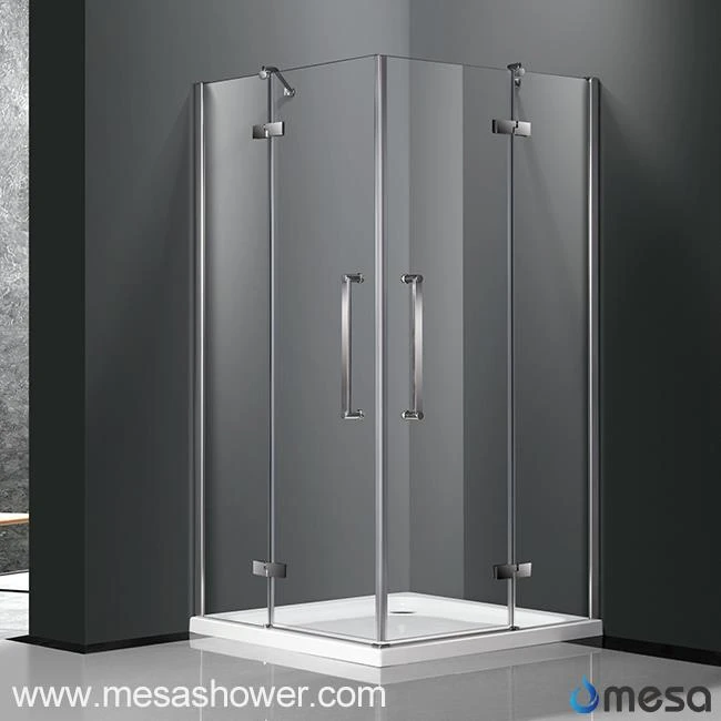 Popular Square Shape Frameless Shower Enclosure with Hinged Door