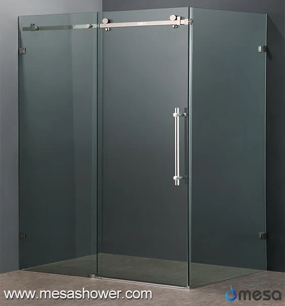 Simple Design Stainless Steel Corner Bathroom Sliding Frameless Shower Enclosure