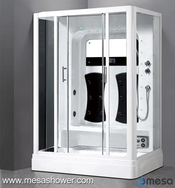 White Shower Room With Acrylic Back Panel For 2 Person