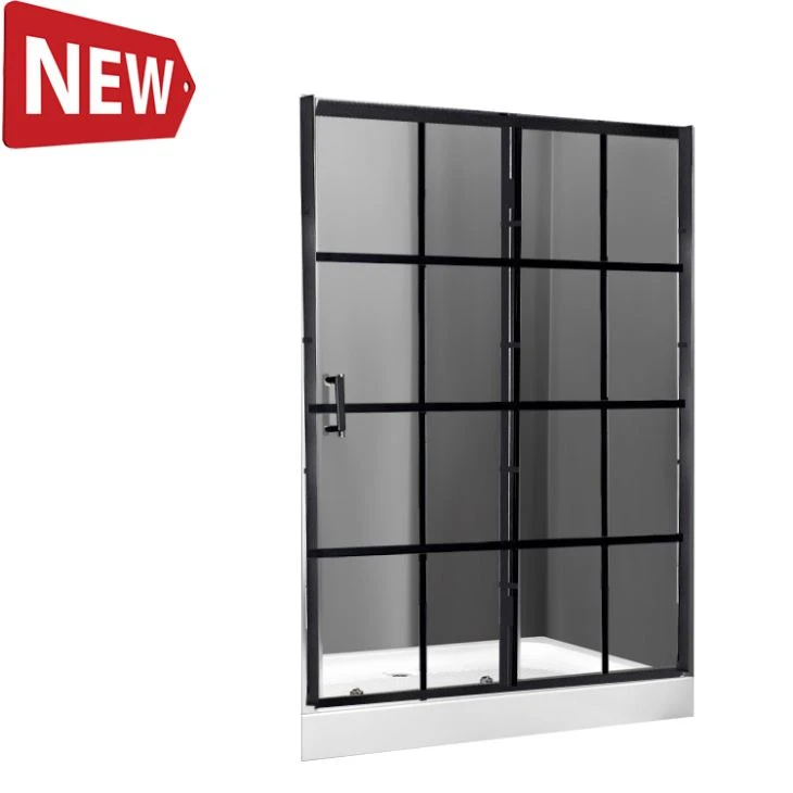 Shower cubicle na may itim na frame