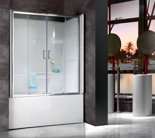 Corner Tub Surround Backwall Kit With Sliding Glass Door