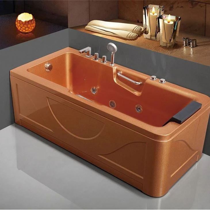 Rectangular Whirlpool Acrylic Bathtub