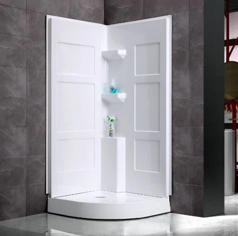 White Corner Shower Wall Panels Set