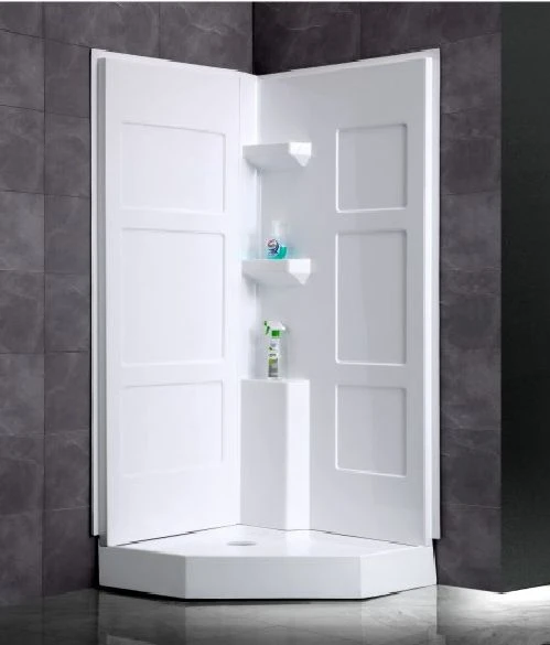 White Shower Wall Panels Insert For Corner