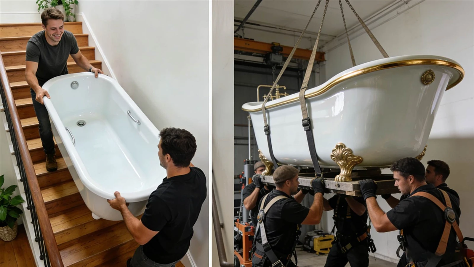 Lightweight acrylic vs heavy cast iron bathtub installation and floor loading requirements