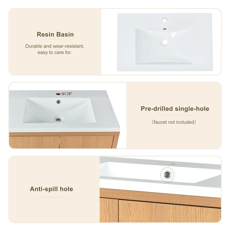 Chinese raw wood bathroom vanity
