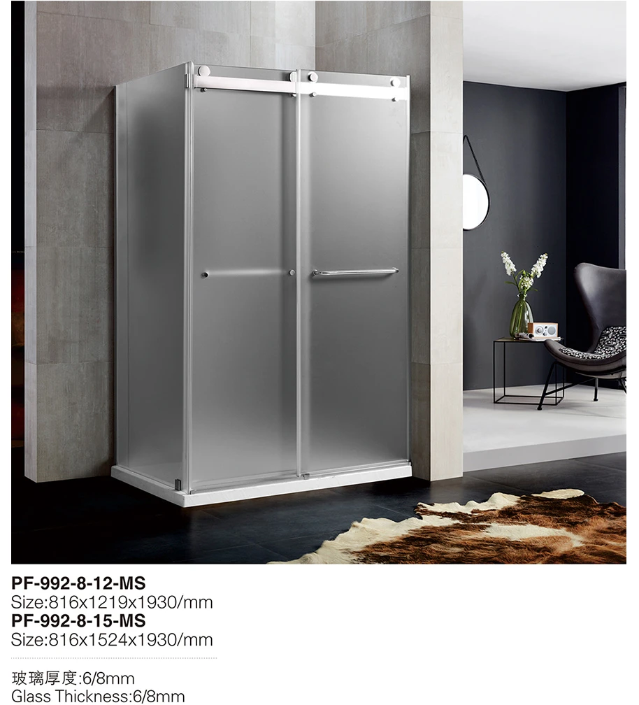 Chinese shower frameless glass enclosures