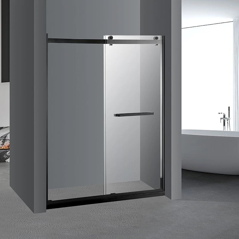 matt black sliding shower door