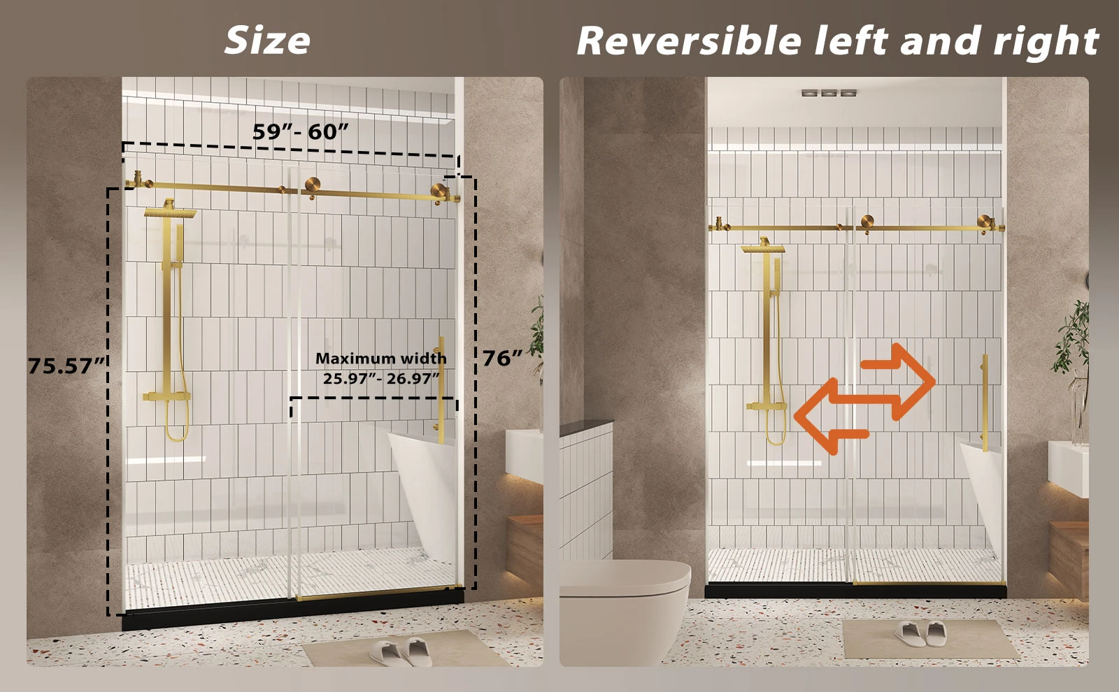 gold shower door