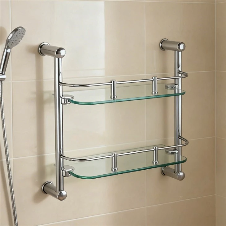 Floating shower shelf
