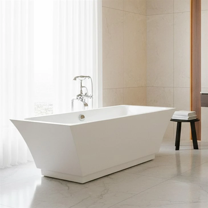 Trapezoidal stand alone bathtubs